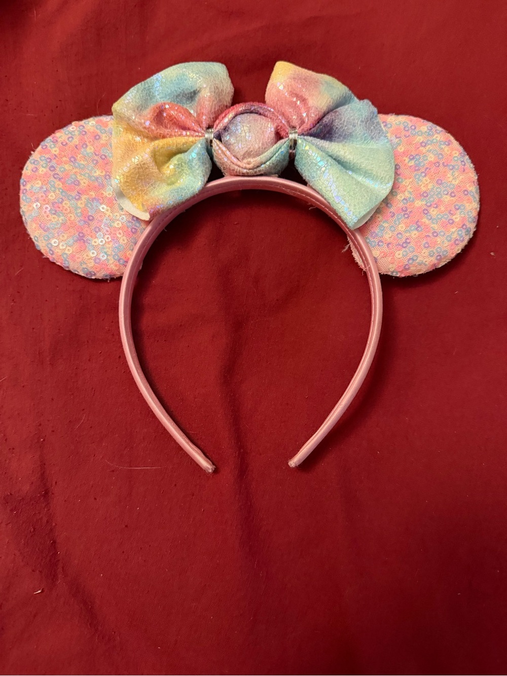 Rainbow Sequin Minnie Ears Headband